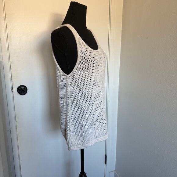 GAP for Good Knit Crochet Boho Cream Sleeveless tank top blouse - M - Picture 5 of 5